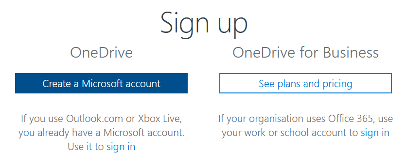 microsoft onedrive sign in personal